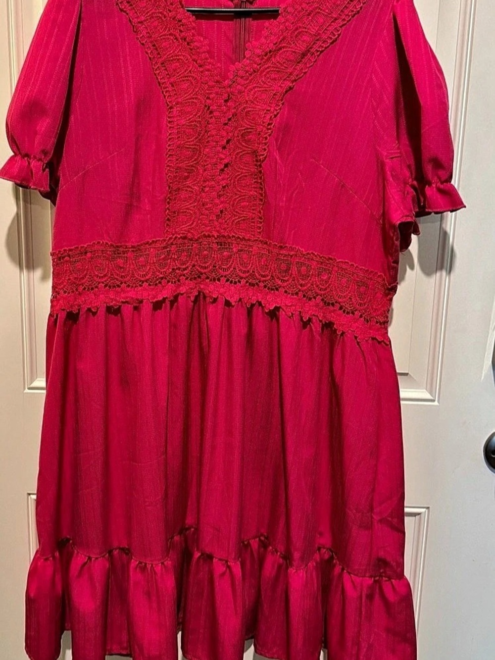 SHEIN Pink Ruffle Mini Dress Size 1XL Like New, Never worn